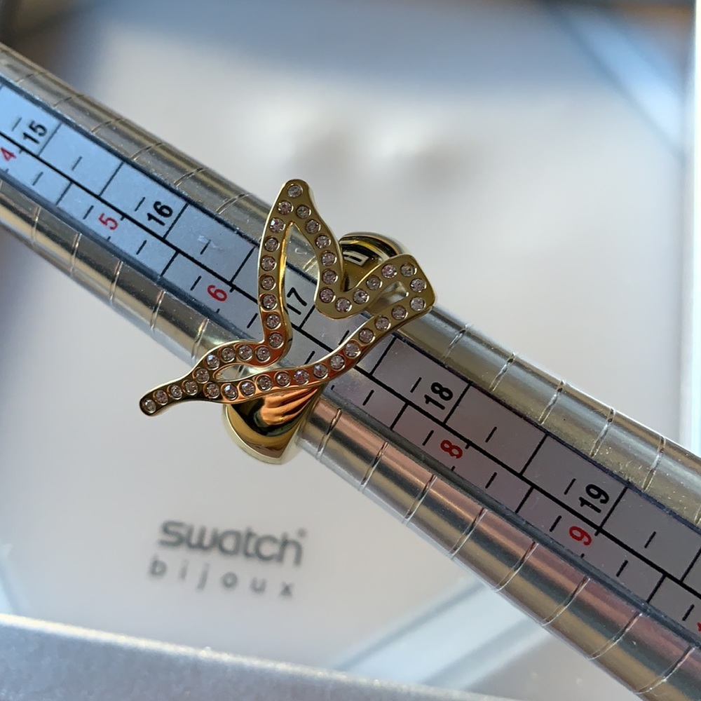 Swatch Bijoux Gold PVD Ring - size 7 - New